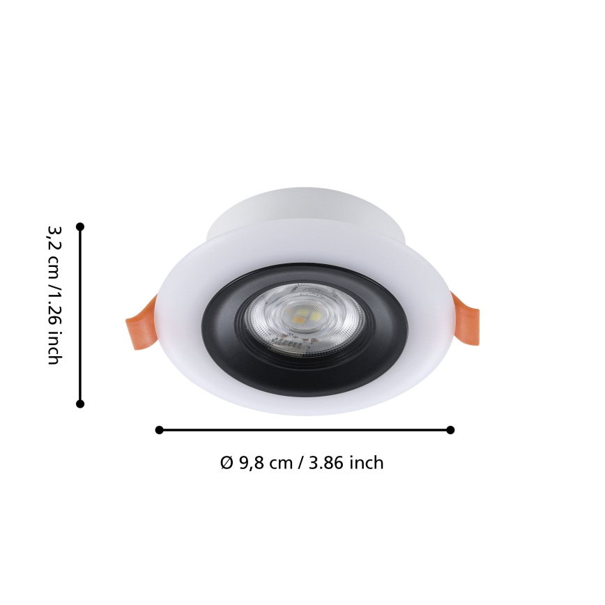 Eglo - Set 3x LED RGBW Prigušiva ugradbena lampa za kupatilo 3xLED/3,8W/230V 2700-6500K IP44 + Daljinski upravljač