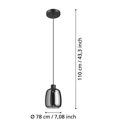 Eglo - LED RGBW Prigušivi luster na sajli LED/3,7W/230V 2700-6500K crno ZigBee