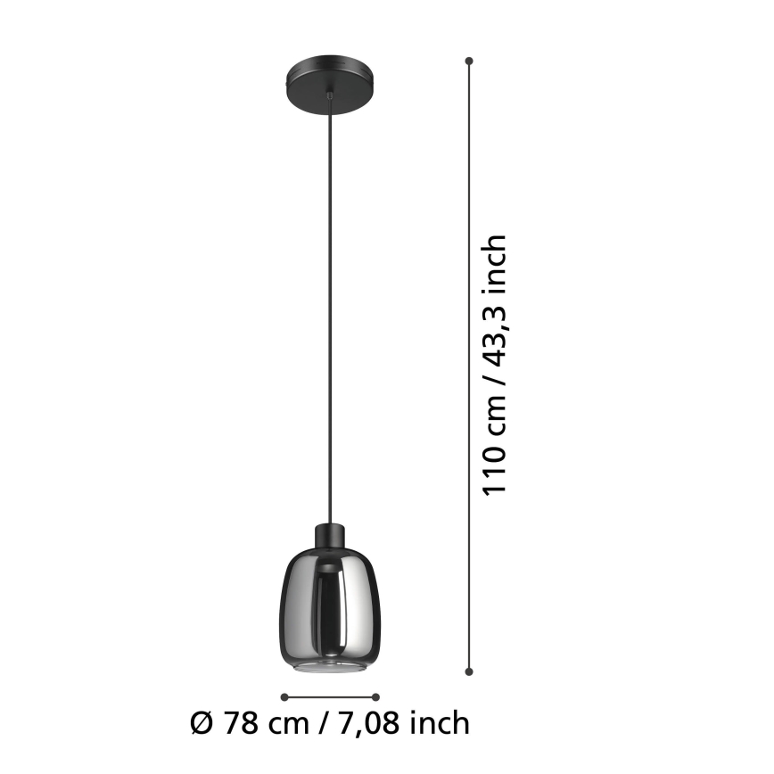 Eglo - LED RGBW Prigušivi luster na sajli LED/3,7W/230V 2700-6500K crno ZigBee