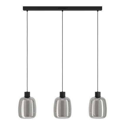 Eglo - LED RGBW Prigušivi luster na sajli 3xLED/3,7W/230V 2700-6500K sivo