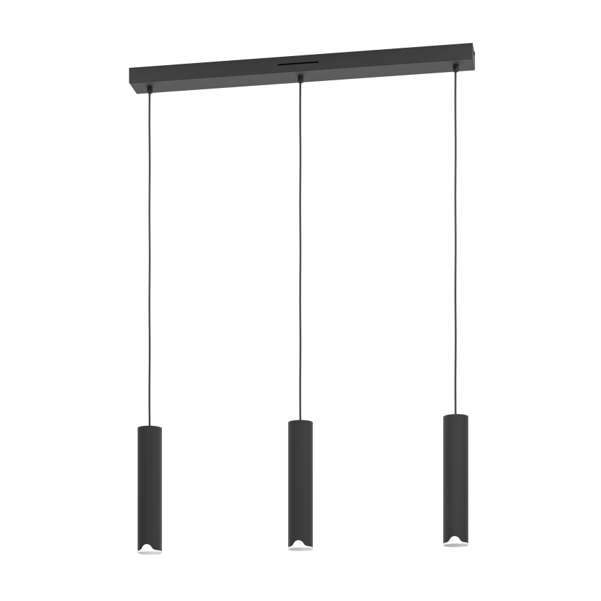 Eglo - LED RGBW Prigušivi luster na sajli 3xLED/3,7W/230V 2700-6500K crno