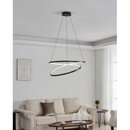 Eglo - LED luster na sajli LED/42W/230V 3000K crno