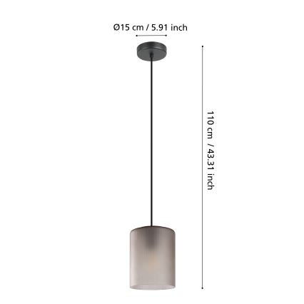 Eglo - Luster na sajli 1xE27/40W/230V sivo