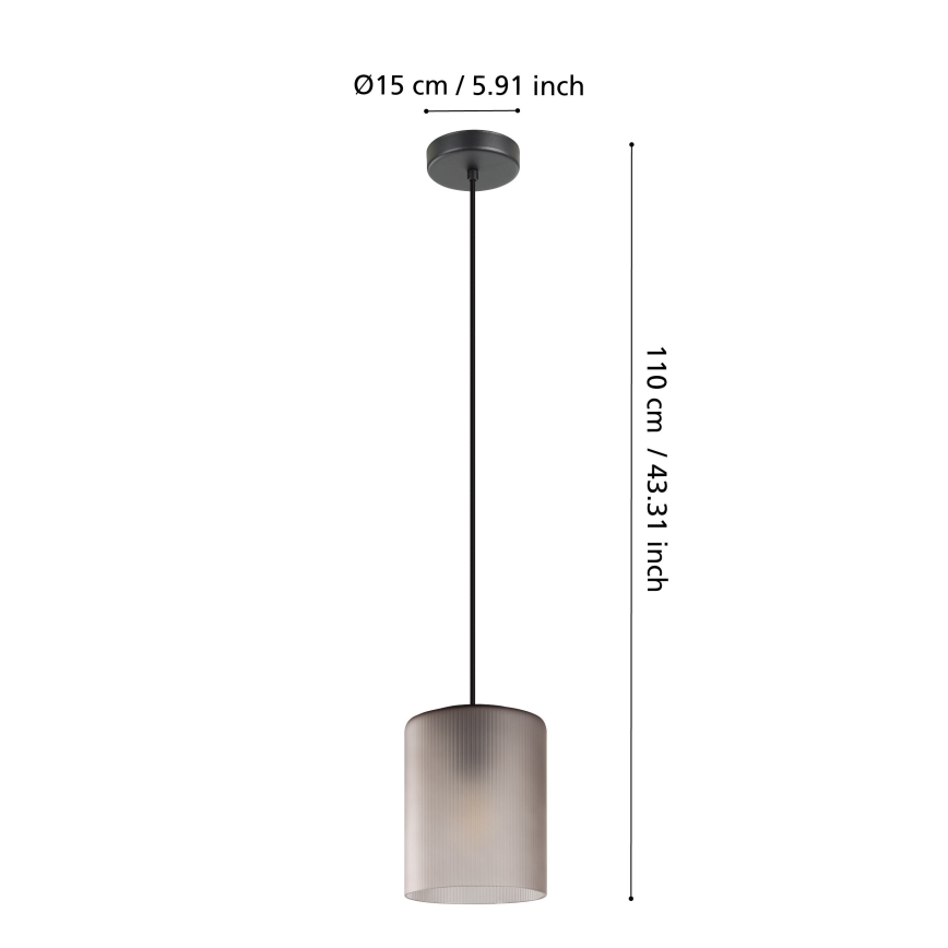 Eglo - Luster na sajli 1xE27/40W/230V sivo