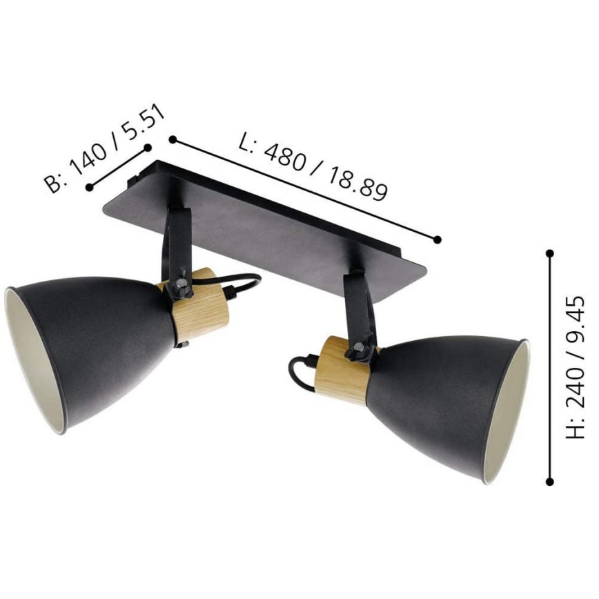 Eglo - Reflektorska lampa 2xE27/40W/230V - FSC sertifikovano