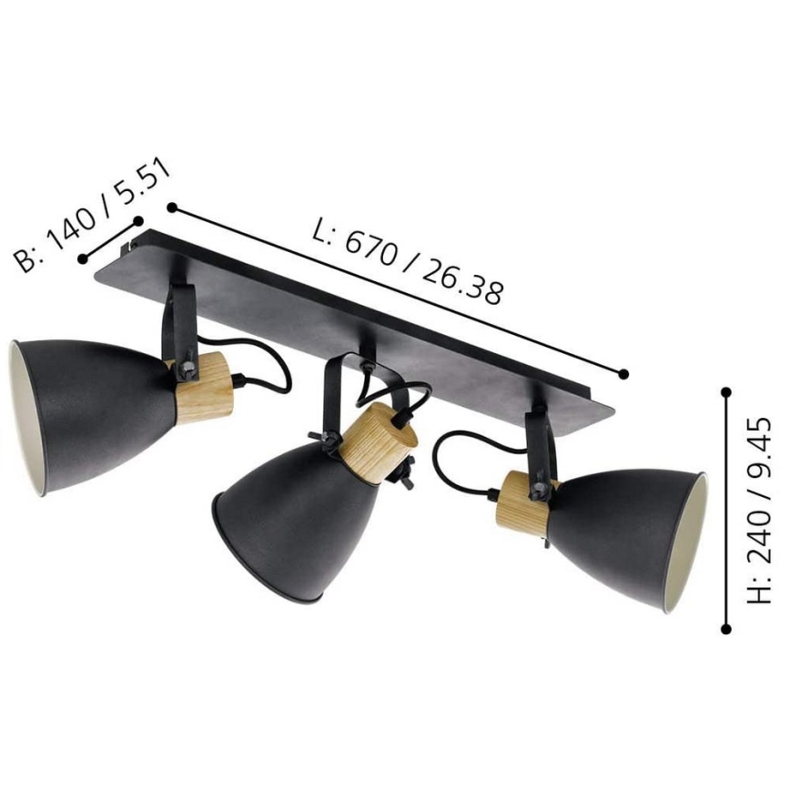 Eglo - Reflektorska lampa 3xE27/40W/230V - FSC sertifikovano