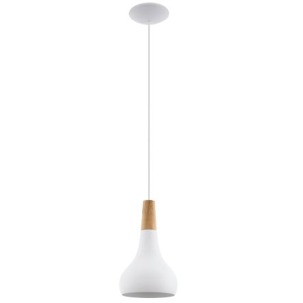 Eglo - Luster na sajli 1xE27/60W/230V pr. 18 cm bela - FSC sertifikovano