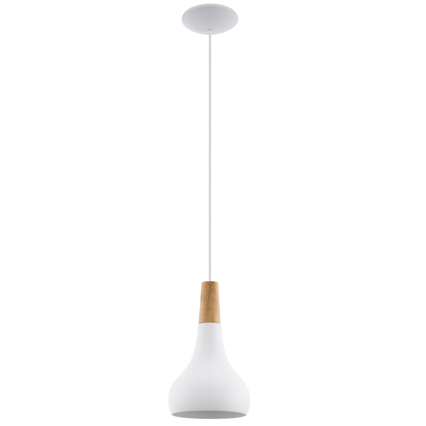 Eglo - Luster na sajli 1xE27/60W/230V pr. 18 cm bela - FSC sertifikovano