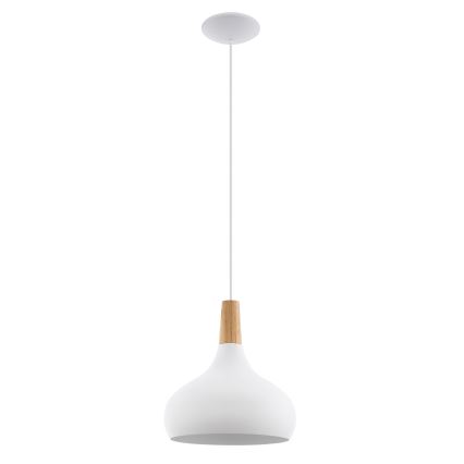 Eglo - Luster na sajli 1xE27/60W/230V pr. 28 cm bela - FSC sertifikovano