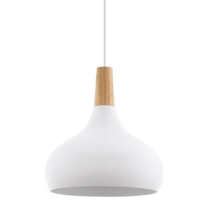 Eglo - Luster na sajli 1xE27/60W/230V pr. 28 cm bela - FSC sertifikovano