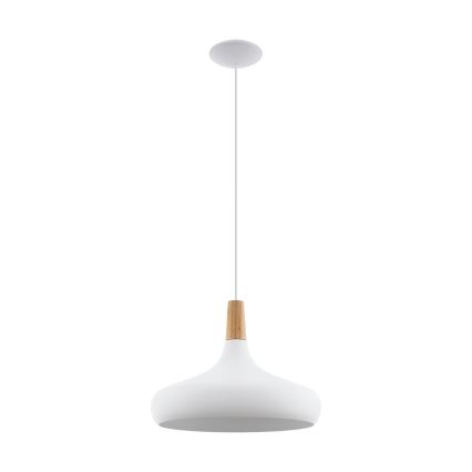 Eglo - Luster na sajli 1xE27/40W/230V pr. 40 cm bela - FSC sertifikovano