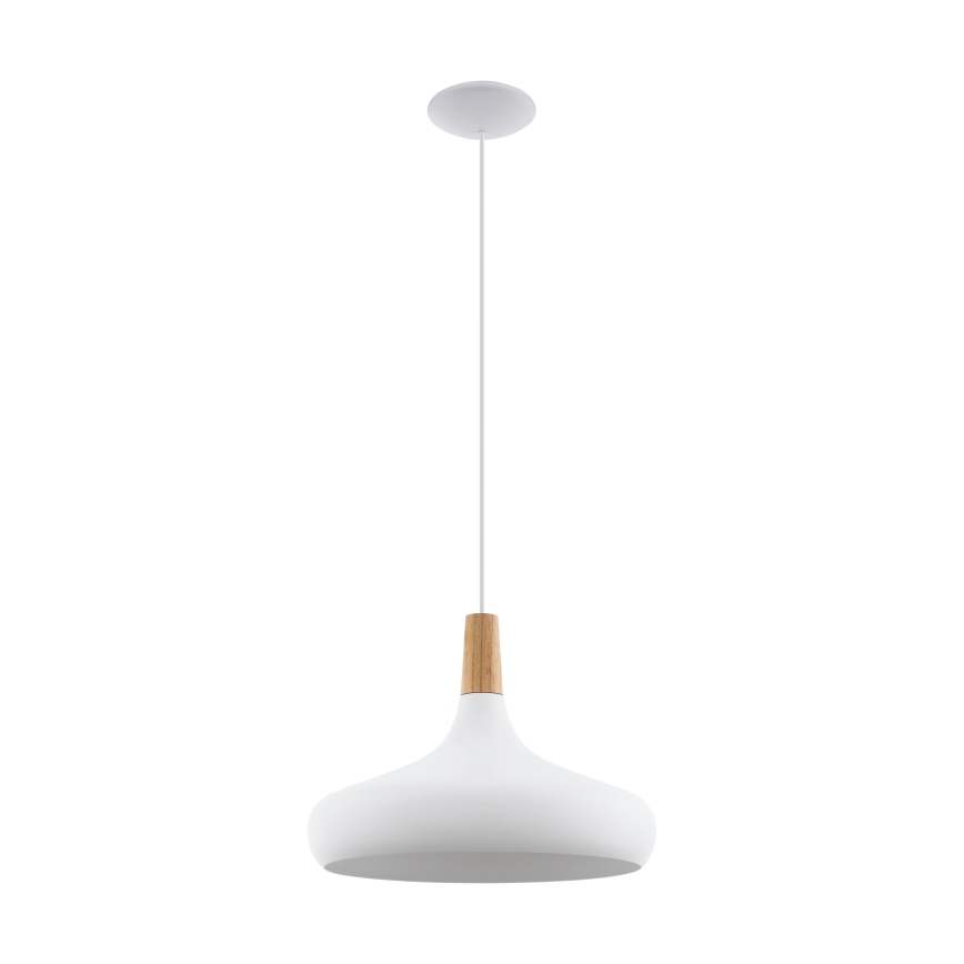 Eglo - Luster na sajli 1xE27/40W/230V pr. 40 cm bela - FSC sertifikovano