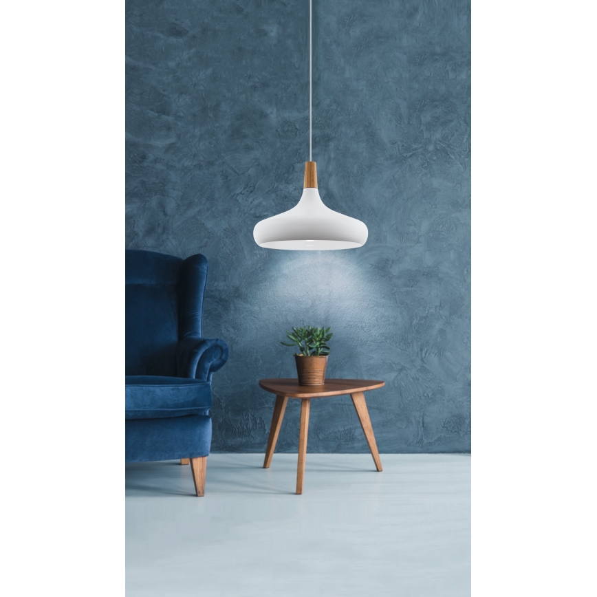 Eglo - Luster na sajli 1xE27/40W/230V pr. 40 cm bela - FSC sertifikovano