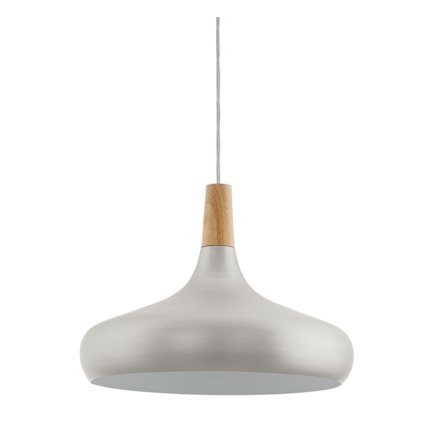 Eglo - Luster na sajli 1xE27/40W/230V pr. 40 cm srebrno - FSC sertifikovano