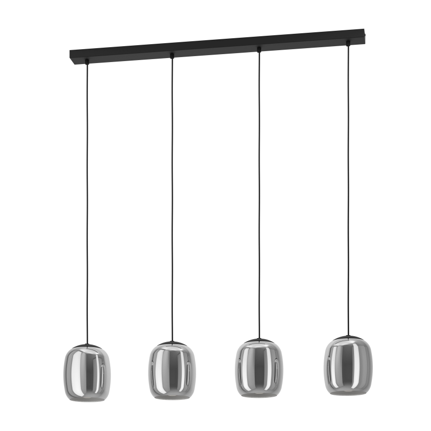 Eglo - Luster na sajli 4xE27/28W/230V sivo