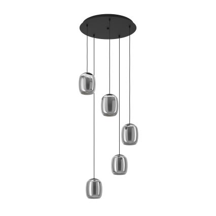 Eglo - Luster na sajli 5xE27/28W/230V sivo