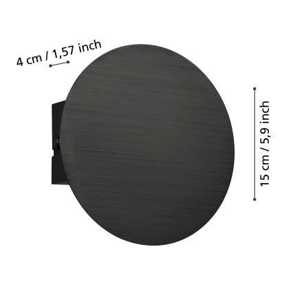 Eglo - LED Zidna lampa LED/4W/230V 3000K crno