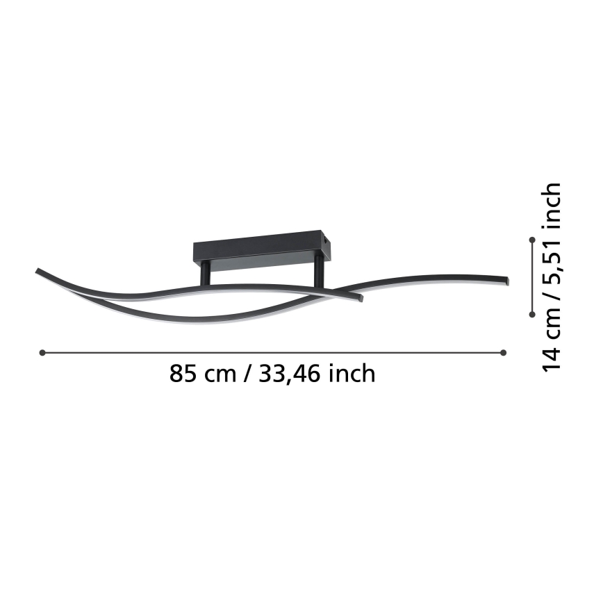 Eglo - LED Plafonjera LED/12W/230V 4000K crno