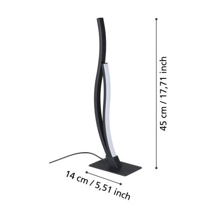 Eglo - LED Stona lampa LED/12W/230V 4000K crno