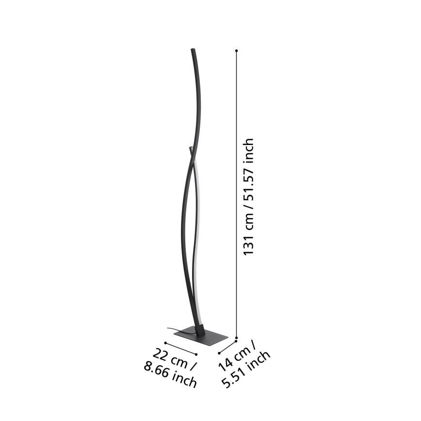 Eglo - Podna LED lampa LED/20W/230V 4000K crno