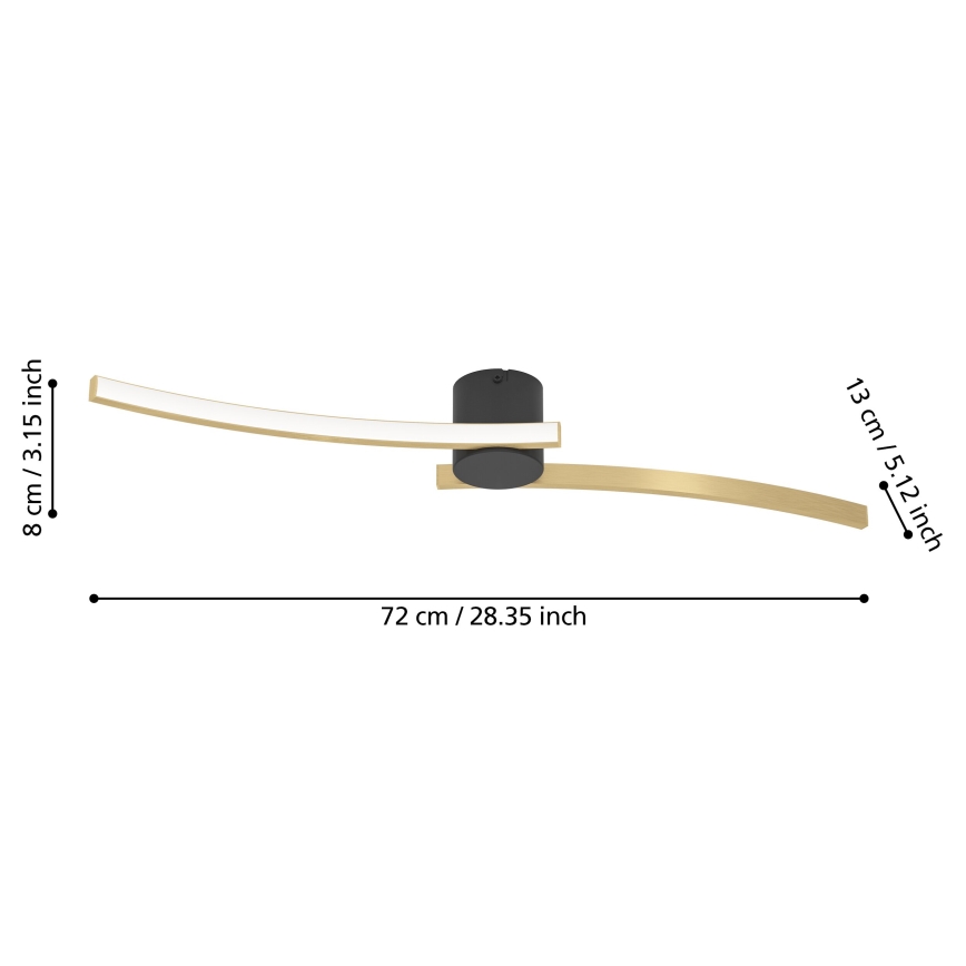 Eglo - LED Plafonjera LED/12W/230V 4000K zlatna