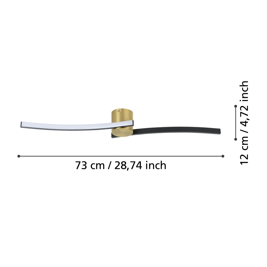 Eglo - LED Plafonjera LED/12W/230V 4000K crno