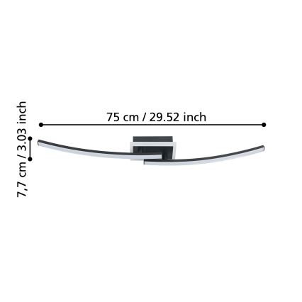 Eglo - LED Plafonjera LED/12W/230V 4000K crno