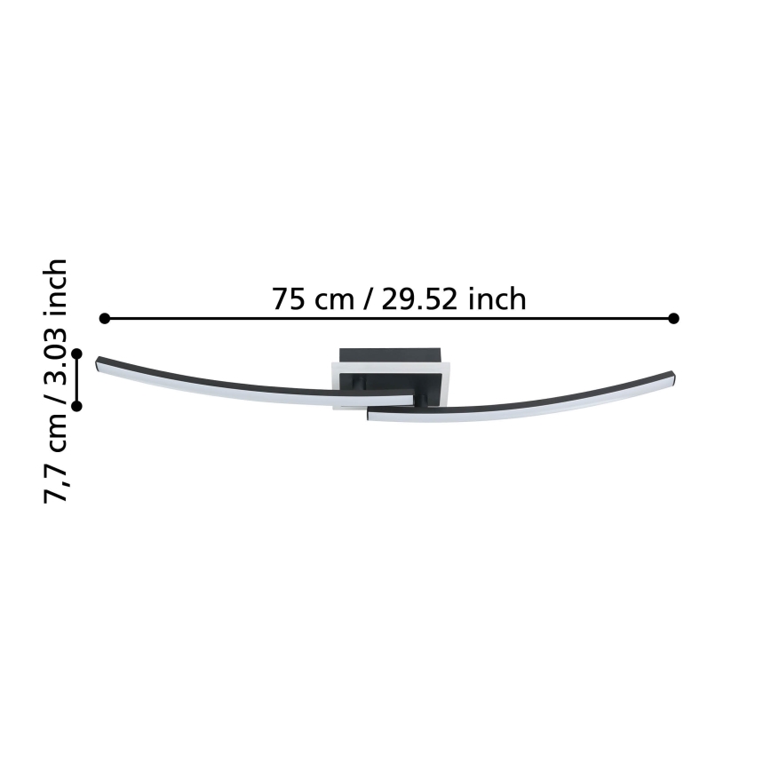 Eglo - LED Plafonjera LED/12W/230V 4000K crno