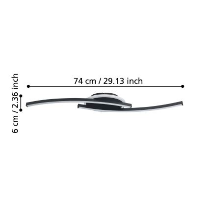 Eglo - LED Plafonjera LED/12W/230V 4000K crno