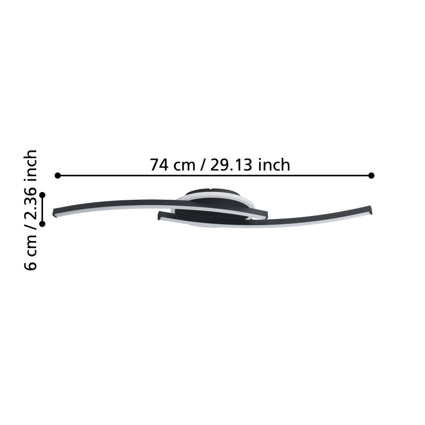Eglo - LED Plafonjera LED/12W/230V 4000K crno