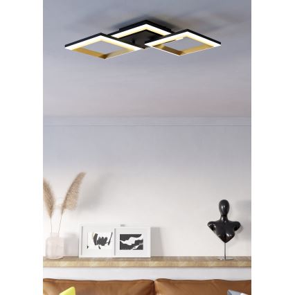 Eglo - LED Prigušiva plafonjera LED/20W/230V 4000K crno/zlatna
