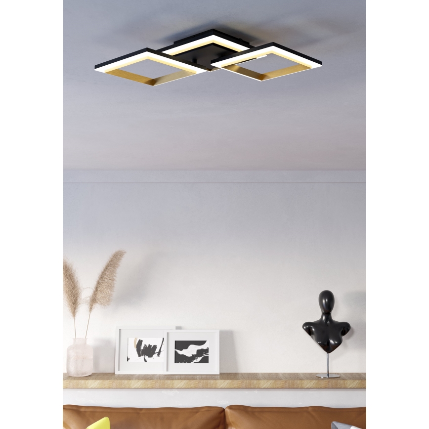 Eglo - LED Prigušiva plafonjera LED/20W/230V 4000K crno/zlatna