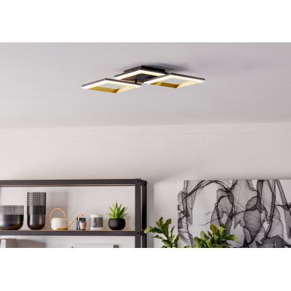 Eglo - LED Prigušiva plafonjera LED/20W/230V 4000K crno/zlatna