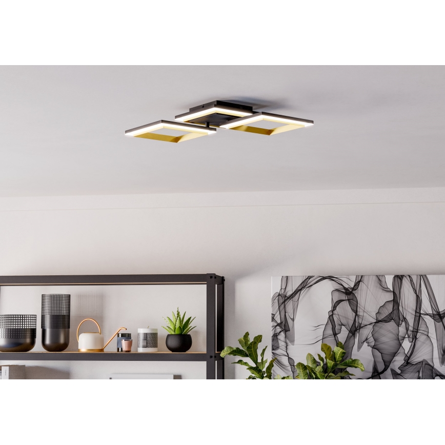 Eglo - LED Prigušiva plafonjera LED/20W/230V 4000K crno/zlatna