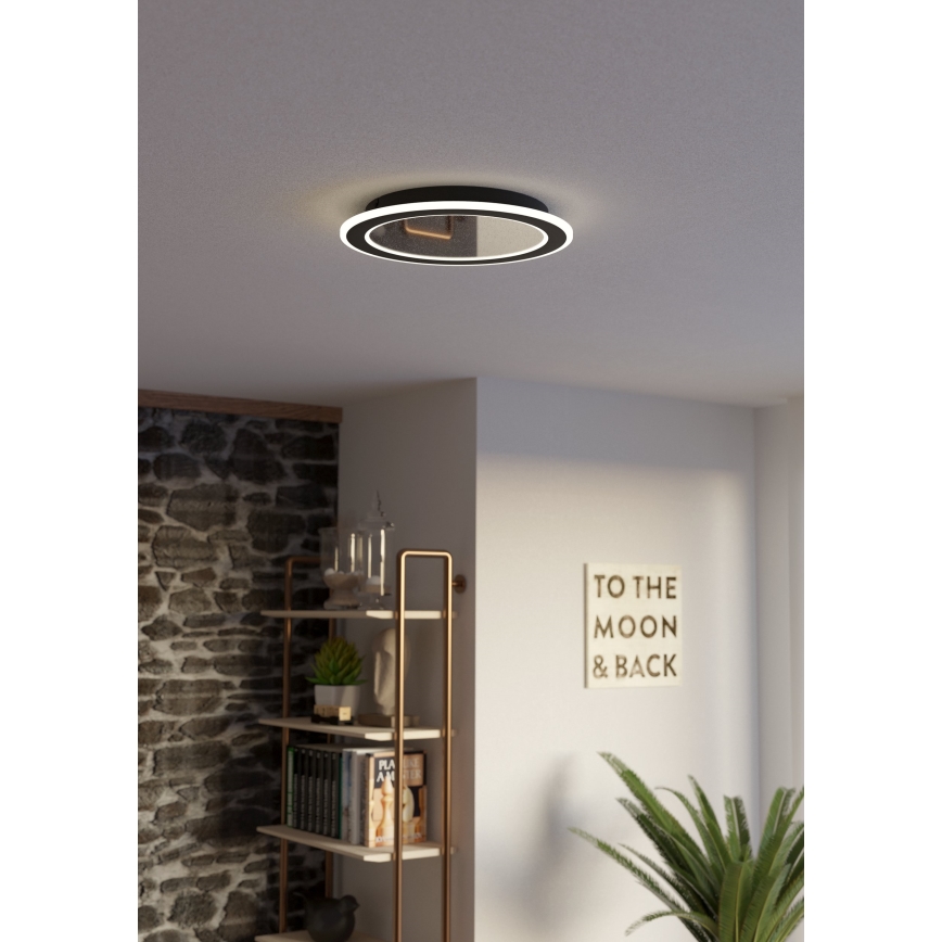 Eglo - LED Prigušiva plafonjera LED/20W/230V 2700-6500K crno + Daljinski upravljač