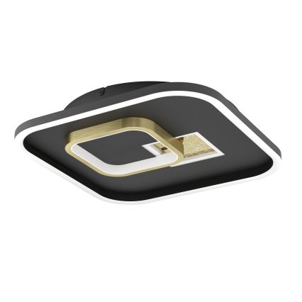 Eglo - LED Plafonjera 1xLED/16,2W/230V + 1xLED/9,2W 38x38 cm crno/zlatna