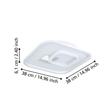 Eglo - LED Plafonjera 1xLED/16,2W/230V + 1xLED/9,2W 38x38 cm bela