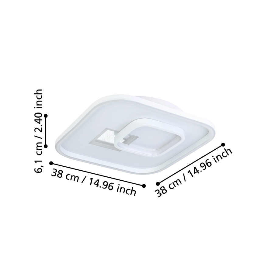Eglo - LED Plafonjera 1xLED/16,2W/230V + 1xLED/9,2W 38x38 cm bela