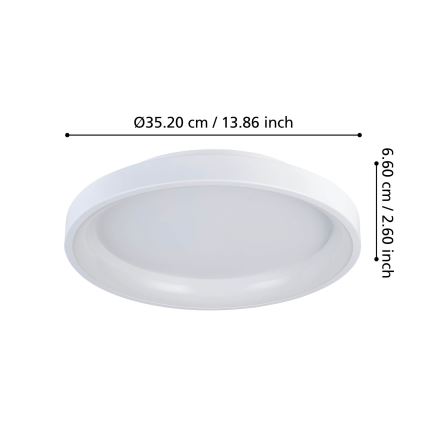 Eglo - prigušiva LED stropna svetiljka LED/12W/230V 2700-6500K bela + daljinski upravljač