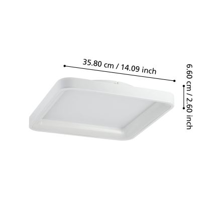 Eglo - LED Prigušiva plafonjera LORETELLO LED/12W/230V bela + Daljinski upravljač