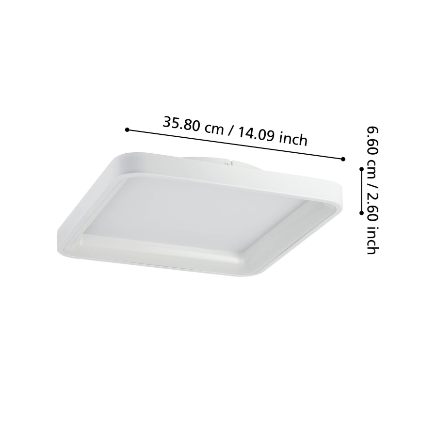 Eglo - LED Prigušiva plafonjera LORETELLO LED/12W/230V bela + Daljinski upravljač
