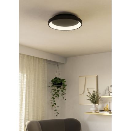 Eglo - LED Prigušiva plafonjera LED/12W/230V 2700-6500K crno + Daljinski upravljač