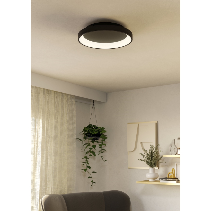 Eglo - LED Prigušiva plafonjera LED/12W/230V 2700-6500K crno + Daljinski upravljač