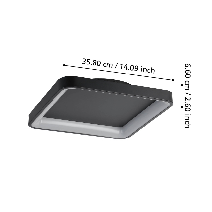 Eglo - LED Prigušiva plafonjera LED/12W/230V 2700-6500K crno + Daljinski upravljač