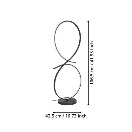 Eglo - Podna LED lampa LED/20W/230V 3000K crno