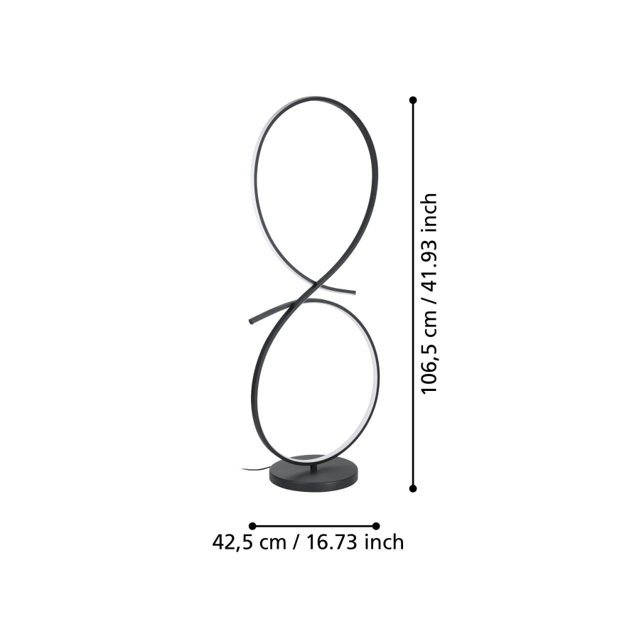 Eglo - Podna LED lampa LED/20W/230V 3000K crno