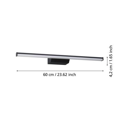 Eglo - LED RGBW Prigušiva za kupatilo rasveta za ogledalo LED/12W/230V 2700-6500K IP44 crno