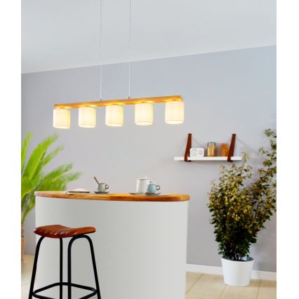 Eglo - Luster na sajli 5xE27/28W/230V - FSC sertifikovano