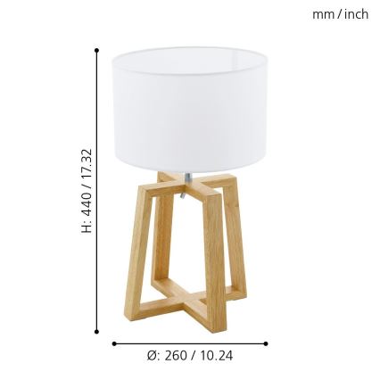 Eglo - Stona lampa 1xE27/60W/230V - FSC sertifikovano