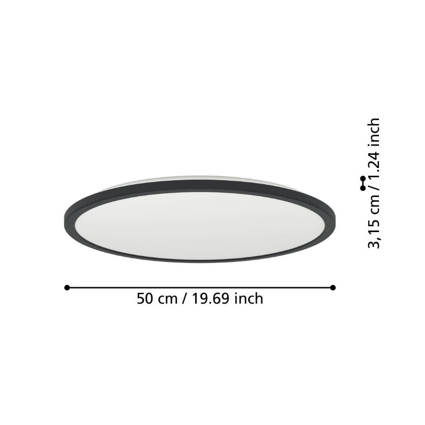 Eglo - LED Plafonjera za kupatilo LED/16,8W/230V 2700/4000/6500K pr. 50 cm IP44 crno